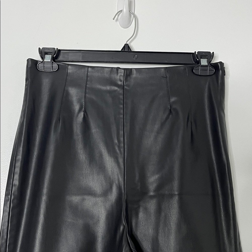ZARA Faux Leather High Waist Pants Sz XL - Picture 6 of 10